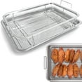 thumbnail image 1 of GoXteam Air Fryer Basket for Oven - Stainless Steel Baking Sheet with Wire Rack, Nonstick Crisper Tray Air Fry Crispy Grill Pan Set for Fries/Bacon/Chicken Cooking Baking Cooling (12.8 x 9.6 Inch), 1 of 7