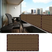 GoXteam Balcony Privacy Screen Cover, 3ft x 9.8ft Privacy Screen Balcony Shield Includes Rope for Porch Deck Outdoor Backyard Patio Balconys (Coffee)