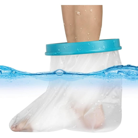 GoXteam Cast Shower Cover Foot Cast Cover for Showering After Surgery, 100% Waterproof Cast Cover Foot Adult, Foot Shower Bag Cast Bag Cast Protector to Keep Wound & Bandages Dry