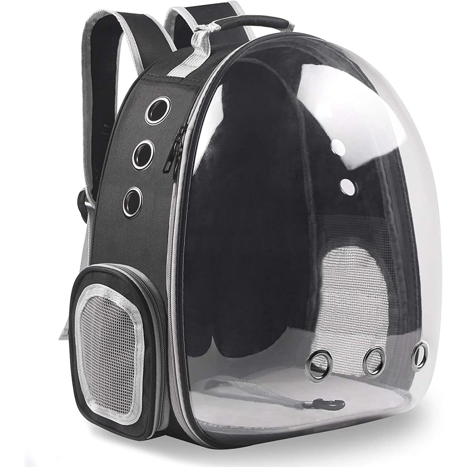 GoXteam Cat Backpack Carrier, Fit up to 13 lbs, Space Capsule Bubble Window Pet Carrier Backpack for Large Fat Cat and Small Puppy, Black