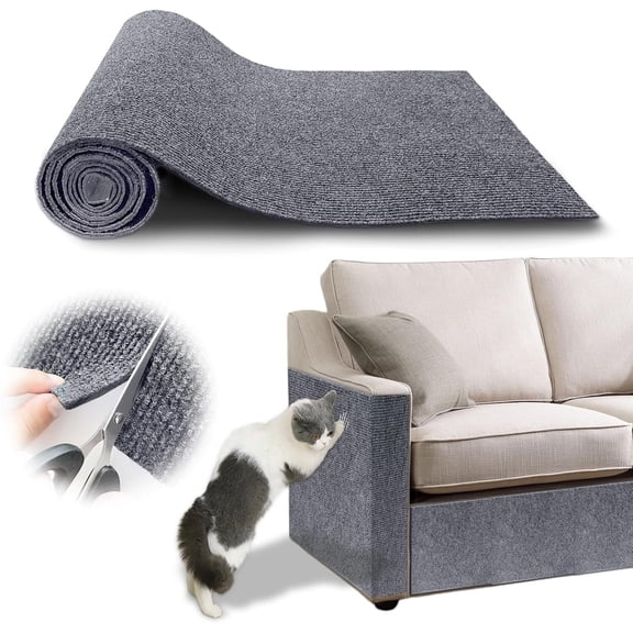 GoXteam Cat Scratch Couch Furniture Protector, Adhesive Cat Scratch Pad Deterrent For Furniture, DIY Climbing Cat Scratcher Couch Protector From Cat Claws Scratching, 15.7" x 78.7"