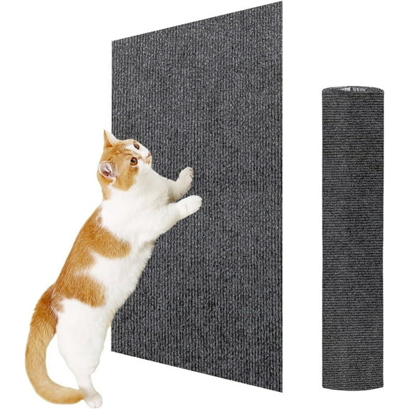GoXteam Cat Scratch Mat,Trimmable Self-Adhesive Carpet, DIY Climb Cat Scratcher For Cat Couch Furniture or Wall Protector, Cat Climbing Wall Tree Tower, 15.7" x 78.7"