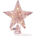 thumbnail image 1 of GoXteam Christmas Tree Toppers, Glitter Pink Star Tree Topper Lighted with LED Warm White Lights for Xmas Tree Decorations, Holiday Party Indoor Decor, 1 of 7