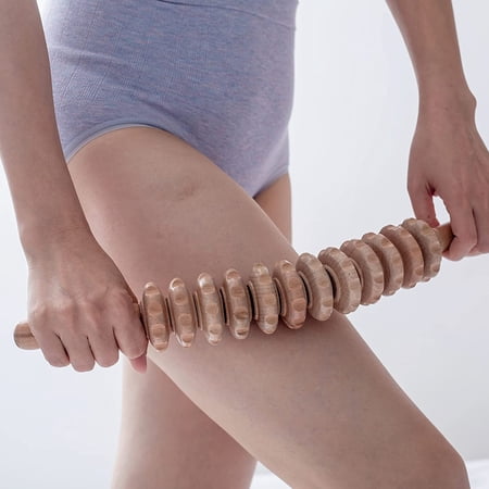 GoXteam Curved Wood Therapy Massage Roller for Waist and Thigh, Wood Therapy Tools for Body Shaping, Lymphatic Drainage,Body Roller for Cellulite Reduction and Muscle Tension