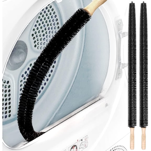 GoXteam Dryer Vent Cleaner Kit 2 Pack Dryer Lint Brush Vent Trap Cleaner Long Flexible Refrigerator Coil Brush 27 Inch