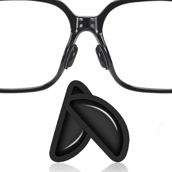 GoXteam Eyeglass Nose Pads, Soft Silicone Adhesive Air Chamber Glasses Nose Pads, D-Shape Nose Pads For Plastic Frames, 20 Pairs (Black)