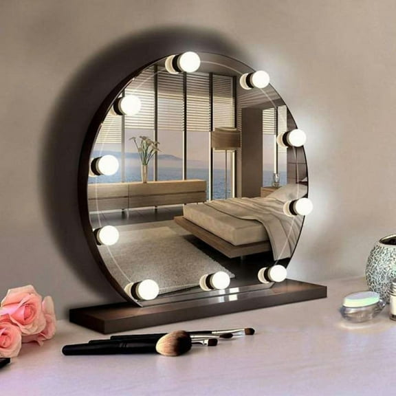 GoXteam Hollywood Vanity Mirror Lights, 10 Bulbs Led Makeup Light Kit with Dimmable Color and Brightness Lighting Adjustable for Bedroom Table Dressing Room Vanity Mirror