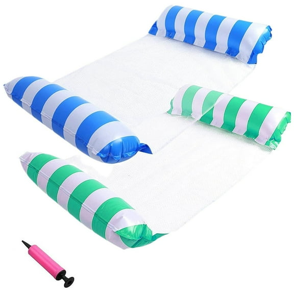GoXteam Inflatable Pool Floats Hammock, Water Hammock Lounges, Multi-Purpose Swimming Pool Accessories (Saddle, Lounge Chair, Hammock, Drifter) for Swimming Pool, Beach, Outdoor