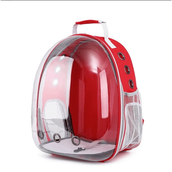 GoXteam Large Cat Carrier Backpacks Dog Carriers, Portable Pet Travel Carrier, Transparent and Breathable Design, Airline Approved, Ideal for Traveling/Hiking/Camping, Red