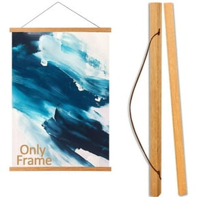 GoXteam Magnetic Poster Hanger Frame, 20" Poster Frame Wood Magnet Frames Hangers for Photos, Pictures, Prints, Maps, Scrolls and Canvas Artwork , Beech Color)