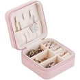 thumbnail image 1 of GoXteam Mini Travel Jewelry Box, Mini Portable Jewelry Travel Boxes, Small Jewelry Organizer for Rings, Earrings, Pendants, Watches, Necklaces, Lipsticks Organizer Storage Holder Case (Pink), 1 of 8