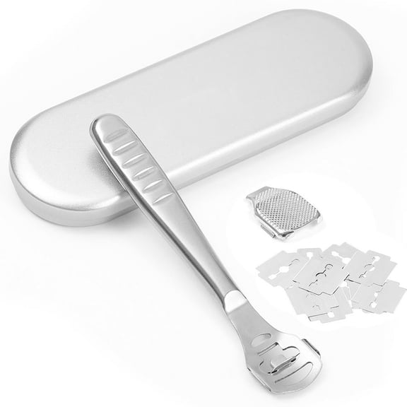 GoXteam Pedicure Callus Shaver Foot File Care Hard Skin Remover Callus Shaver Sets with Case, Foot File Heads & 10 Replacement Blade