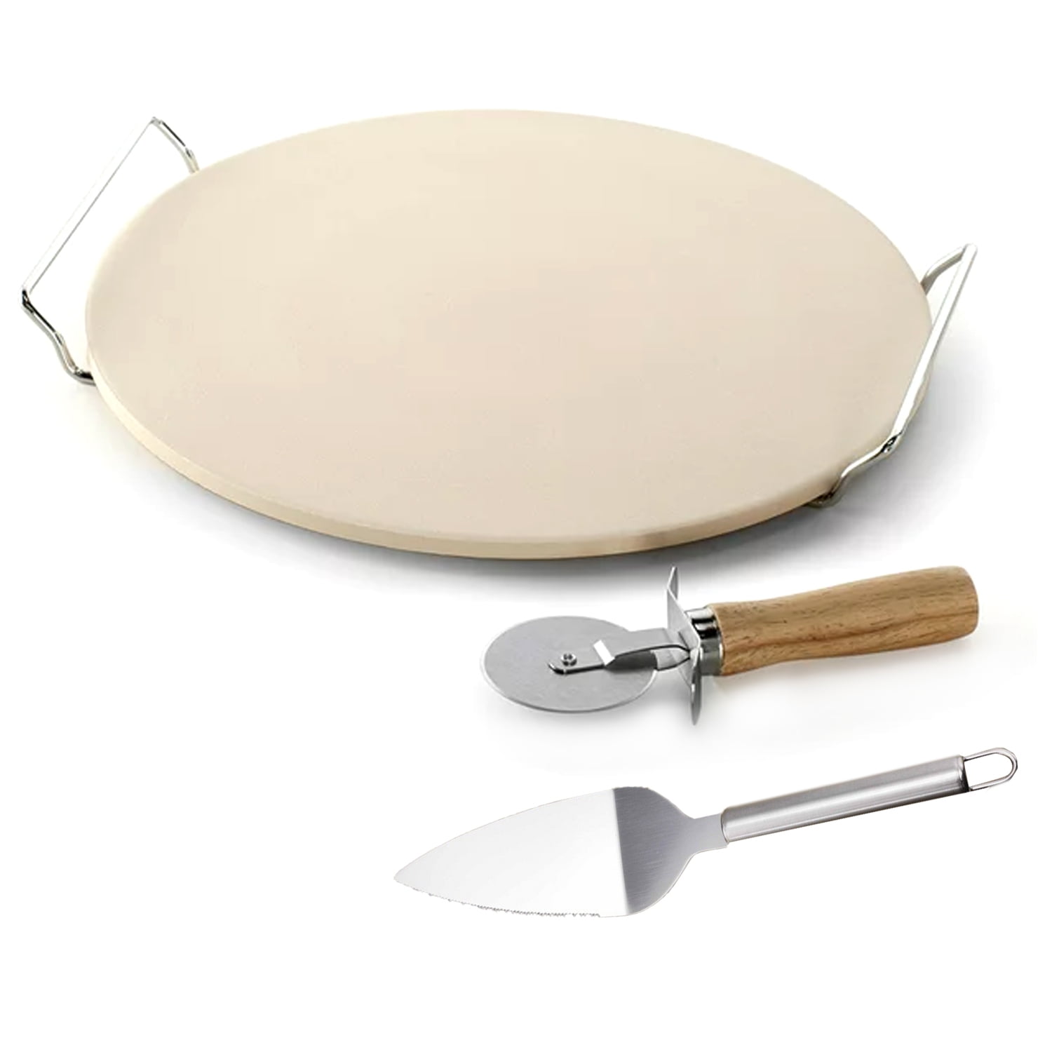 Nordic Ware 13" Natural Ceramic Pizza Stone Set