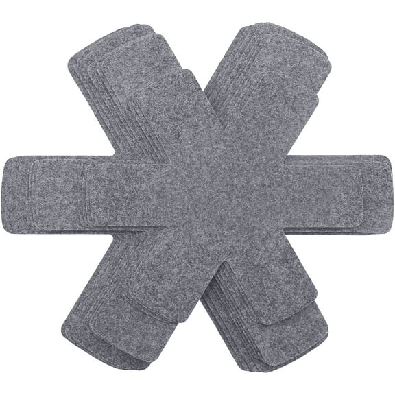 GoXteam Pot and Pan Protectors Set of 12, Pot Dividers Pads/Stacking Pan Protectors/Pan Separators Pads for Protecting and Separating Pots and Pans, 3 Different Size, Gray