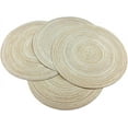 thumbnail image 1 of GoXteam Round Woven Placemats, 4 Pcs, 15" Braided Woven Placemats, Attractive Kitchen Place Mats, Round Placemats as Table Mat (Beige), 1 of 7