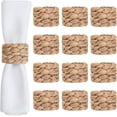 thumbnail image 1 of GoXteam Set of 12 Natural Water Hyacinth Napkin Rings Farmhouse Napkin Holder Table Napkin Rings for Dinning Table Parties Everyday, 1 of 7