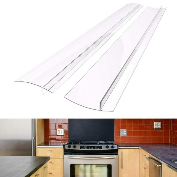 GoXteam Silicone Stove Gap Covers (2 Pack), Oven Gap Filler, Heat Resistant Stove Gap Filler, Seal Gap between Stovetop and Counter, Easy Clean (21inch, Clear)