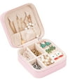 thumbnail image 1 of GoXteam Small Jewelry Box, Travel Portable Jewelry Case for Ring, Pendant, Earring, Necklace, Bracelet Organizer Storage Holder Boxes (Pink), 1 of 7