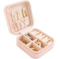 thumbnail image 1 of GoXteam Small Jewelry Box, Travel Portable Jewelry Case for Ring, Pendant, Earring, Necklace, Bracelet Organizer Storage Holder Boxes (Sakura Pink), 1 of 8