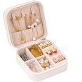 thumbnail image 1 of GoXteam Small Jewelry Box, Travel Portable Jewelry Case for Ring, Pendant, Earring, Necklace, Bracelet Organizer Storage Holder Boxes (White), 1 of 7