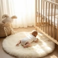 thumbnail image 1 of GoXteam Soft Fluffy Faux Fur Rugs for Bedroom Bedside Rug 2x2 Feet, Washable, Furry Sheepskin Area Rug for Living Room Girls Room, Luxury Shag Carpet Home Decor, White, 1 of 7