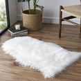 thumbnail image 1 of GoXteam Soft Fluffy Faux Fur Rugs for Bedroom Bedside Rug 2x3 Feet, Washable, Furry Sheepskin Area Rug for Living Room Girls Room, Luxury Shag Carpet Home Decor, White, 1 of 7