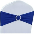 thumbnail image 1 of GoXteam Spandex Chair Sashes Bows, 50PCS Stretch Chair Cover Band with Buckle Slider Universal Elastic, Chair Bows for Party, Without White Chair Covers for Banquet Party Decorations (Blue), 1 of 7