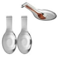 thumbnail image 1 of GoXteam Stainless Steel Silver Spoon Rest for Kitchen Counter, Spoon Holder for Stove Top, Spatula Rest, Silver Cooking Utensil, Gold Kitchen Accessories (Silver 2PCS), 1 of 7