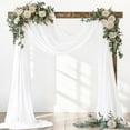 thumbnail image 1 of GoXteam Wedding Arch Draping Fabric 1 Panel, 31 inch x 20 ft Chiffon Backdrop Curtain, Outdoor Sheer Drapery for Ceremony Party Ceiling, White, 1 of 7