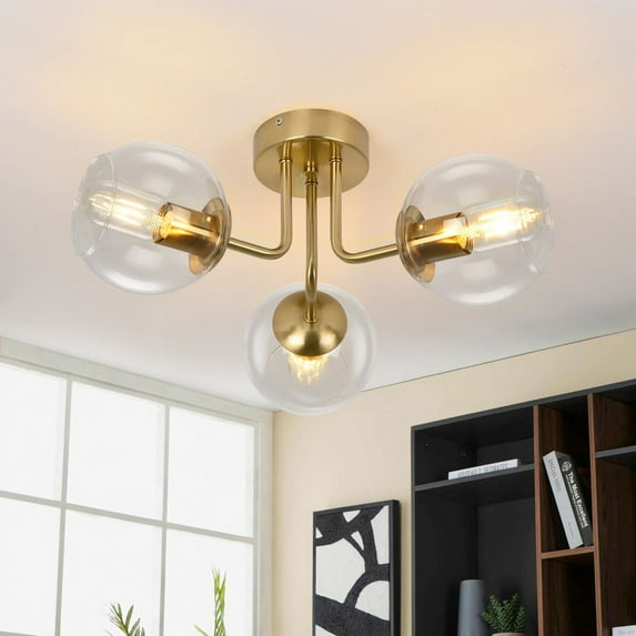 GoYeeL 18.11 inches Modern Dimmable 3-Light Light Gold