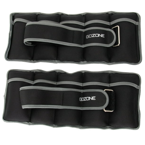 GoZone Pair of Adjustable Ankle or Wrist Weights 5lbs Each for Exercise