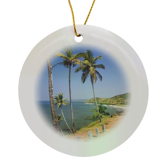 Goa, Big And Little Vagator Beaches-As10 Mwr0022 - Micah Wright, Circle Porcelain Ornament