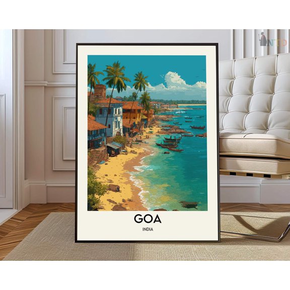 Goa India Beach Poster, Unframed Paper Poster 8x10in