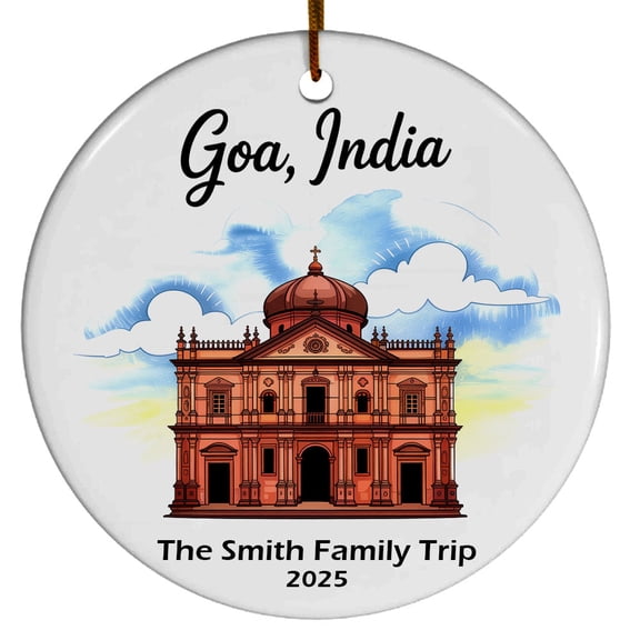 Goa India Christmas Ornament, Collection of City Travel Souvenirs for Family and Friends, Christmas Tree Ornament City Travel, Trips of The Year, Christmas Ornament 2025