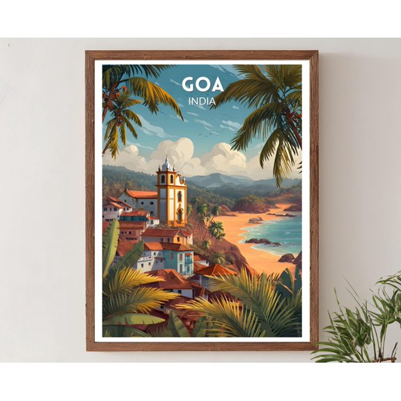 Goa India Modern Travel Tropical Beaches And Coast CleanAsian Travel Wall Art Poster , Poster Print Only
