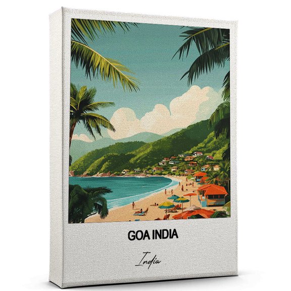 Goa India Travel Art Canvas Modern Wall Art Inspired by India Canvas Great Gift for Travel Lovers Ready to Hang