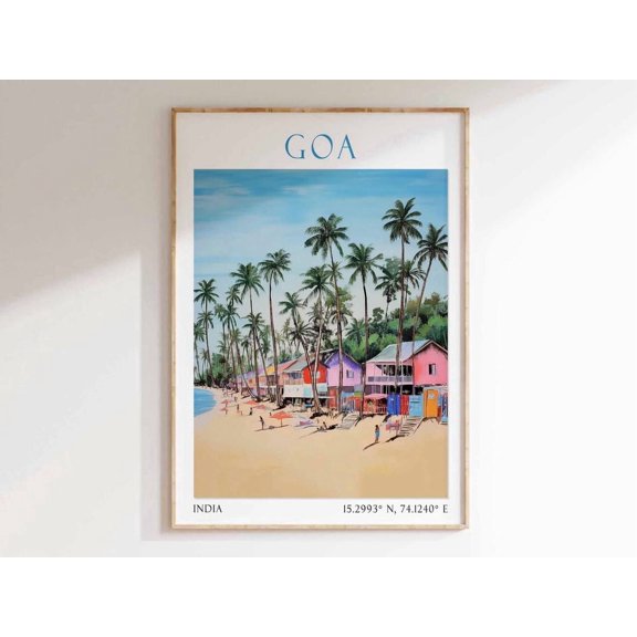 Goa India Travel Poster For Tropical Beach And Boho Home Decor