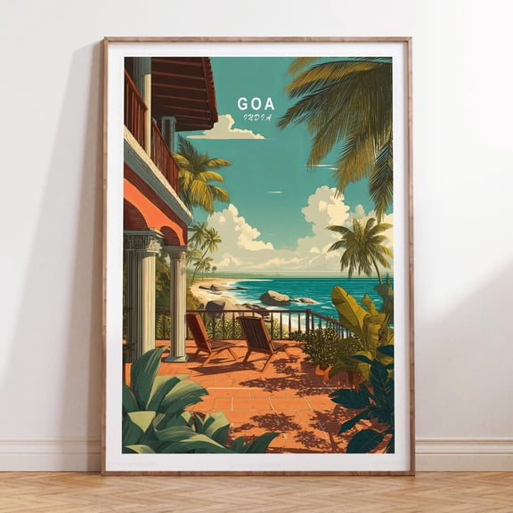 Goa India Tropical Beach Coastal Wall Art, Unframed Paper Print Size 8x12