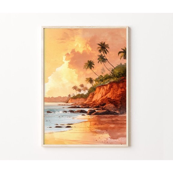 Goa India Tropical Sunset Beach Wall Art Home Decor