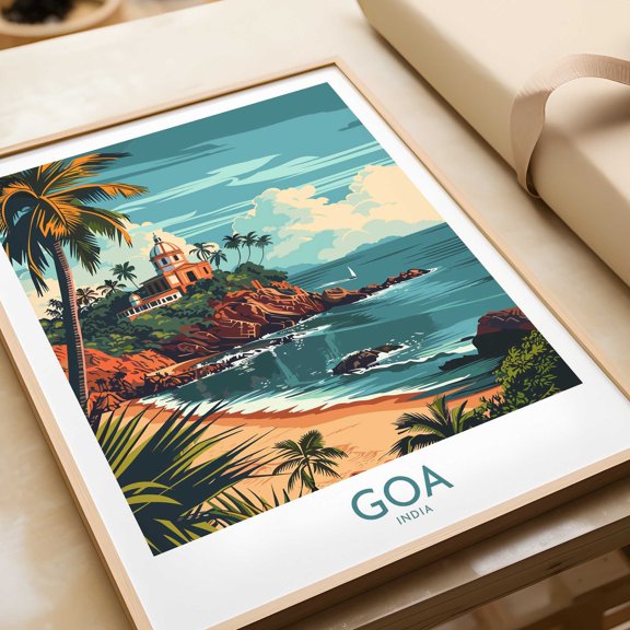 Goa Print Wall Art Print Travel Poster Home Decor Artwork Poster Gift Digital Illustration