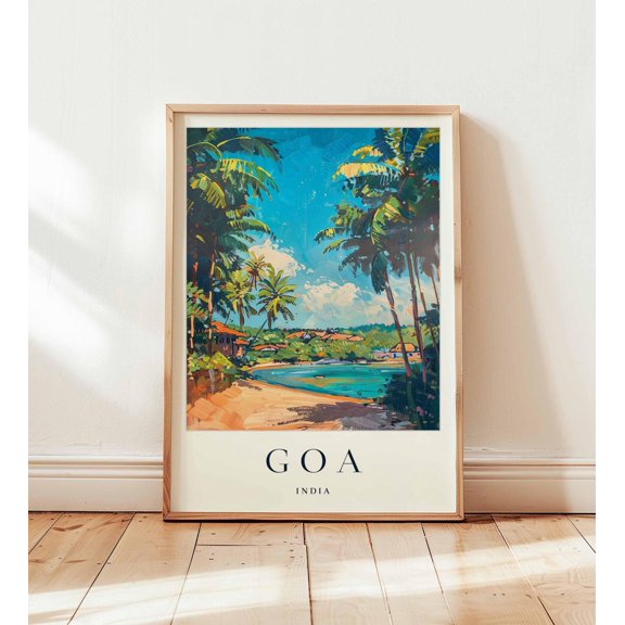 Goa Travel India Beach Paradise Coastal Wall Art, Unframed Paper Print