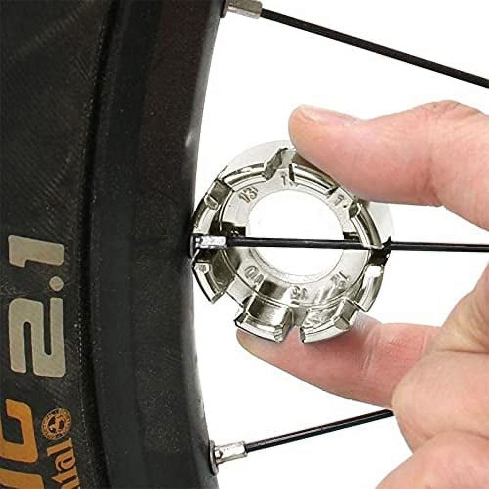 Goabroa Spoke Wrench Hard Steel 8 Way Bike Rim Truing Tool for
