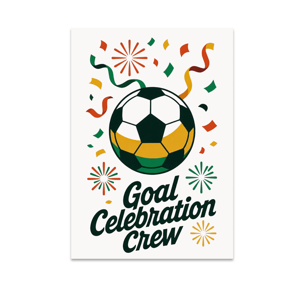 Goal Celebration Crew Soccer Art - Young Players - 13x19 Poster Print
