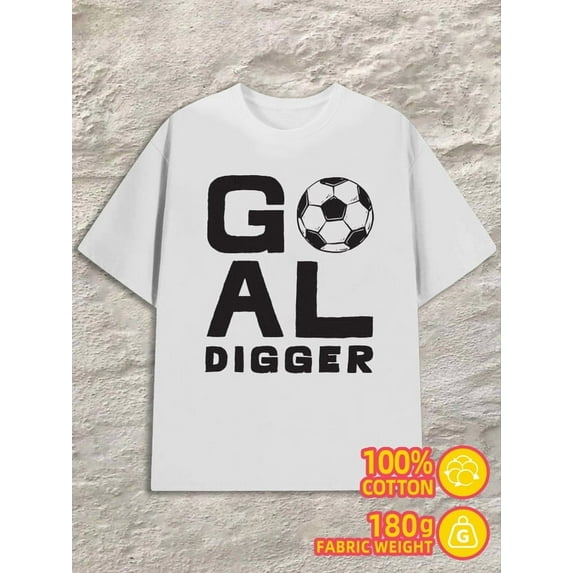 Goal Digger men's 180G 100% Cotton white Classic Unisex Shirt Short Sleeve tshirts Vintage Unisex Shirt Printed tshirts Trendy Unisex Shirt Graphic tshirts