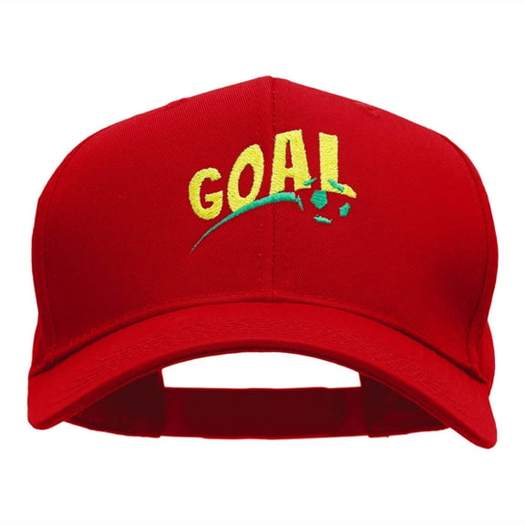 Goal Embroidered Cotton Twill Pro Style Cap - Red OSFM