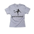 thumbnail image 1 of Goal Oriented with Soccer Player Kicking Ball Silhouette Girl's Cotton Youth Grey T-Shirt, 1 of 2