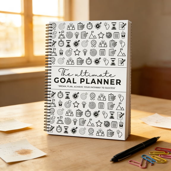 Goal Planner and Diary Notebook, Productivity and Motivation Journal with Daily Weekly Monthly Progress Tracking for Career Study Health Finance Planning and Goal Setting