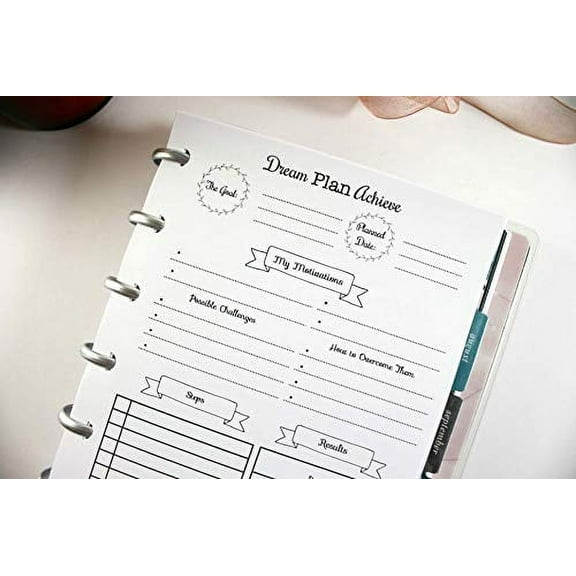 Goal Planner Inserts for 7 Disc Planners