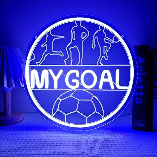 My Goal Soccer Football LED Neon Sign Sports Theme Wall Decor for Bedroom Game Room Man Cave Dorm Bar Club Dimmable Soccer Light for Boys Room Kids Holiday Gifts$$Tools & Hardware Other