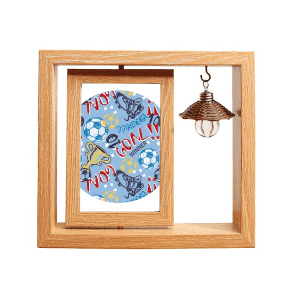 Goal Soccer Football Sports Winner Wooden Rotating Picture Photo Frame 4x6
